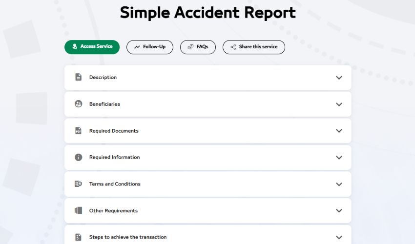 How to report accident in Dubai Police website